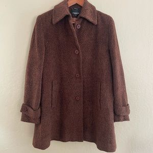 Jones New York Brown Wool Blend Tweed Coat